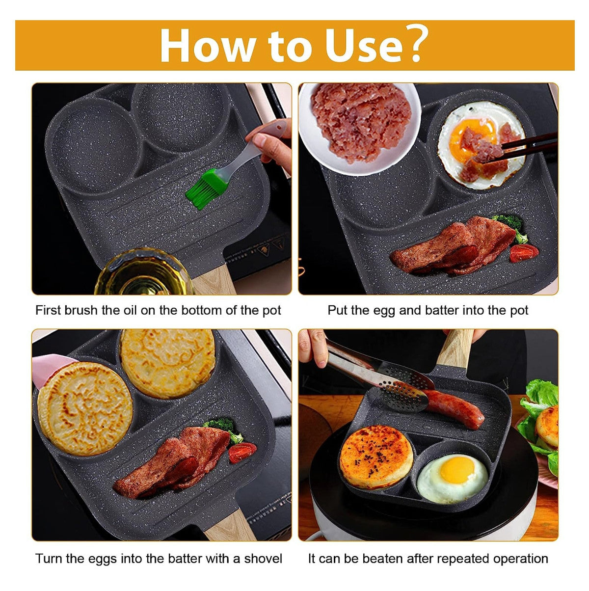 SARTÉN MULTIUSO ANTIADHERENTE 3 PUESTOS